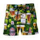 Beer Lover Green Leaves Style – Beach Short