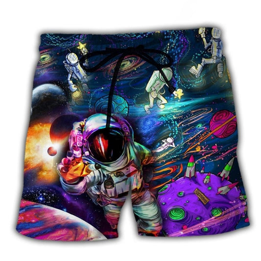 Astronaut Galaxy Floating Art – Beach Short