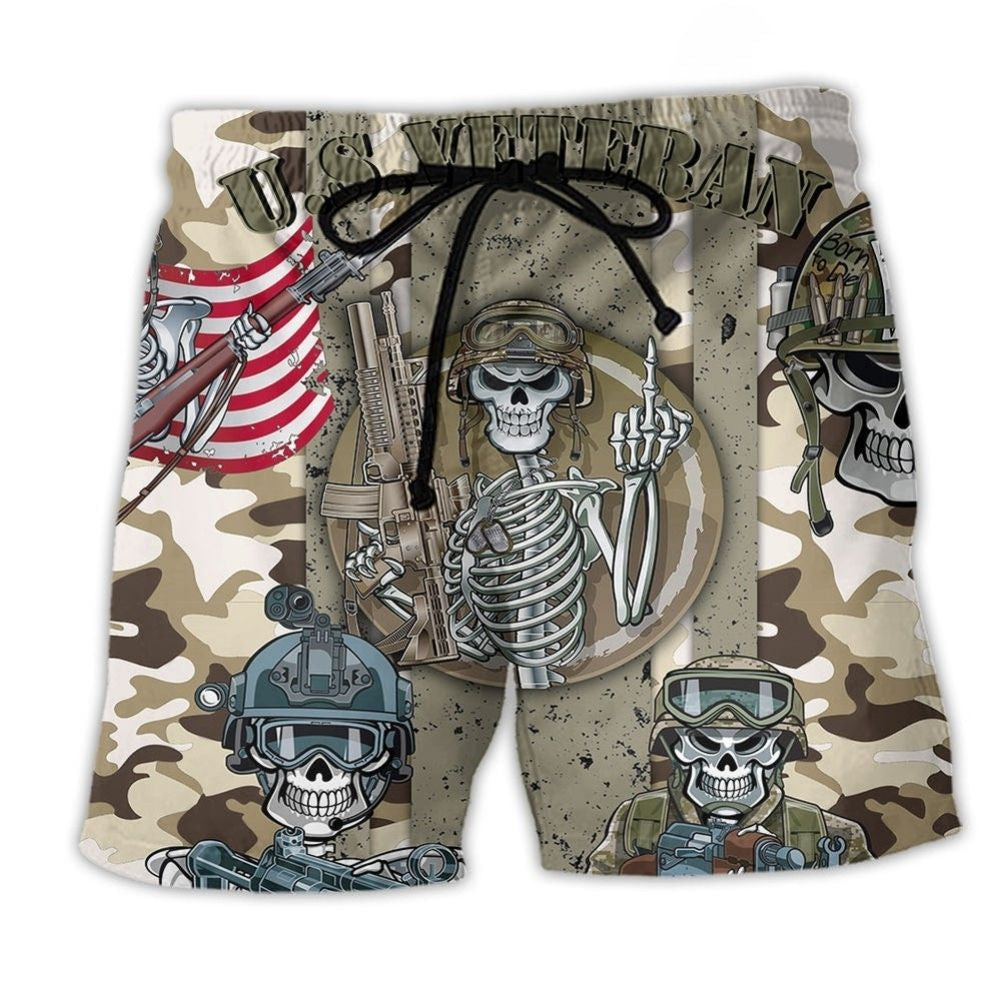 Veteran US Skull Honor Style – Beach Short