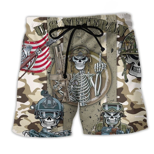 Veteran US Skull Honor Style – Beach Short
