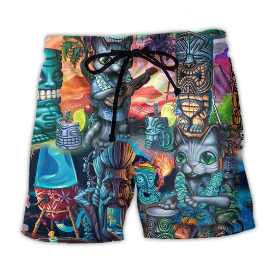 Tiki Time With Cat – Beach Short