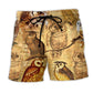 Wise Owl Vintage Art – Beach Short