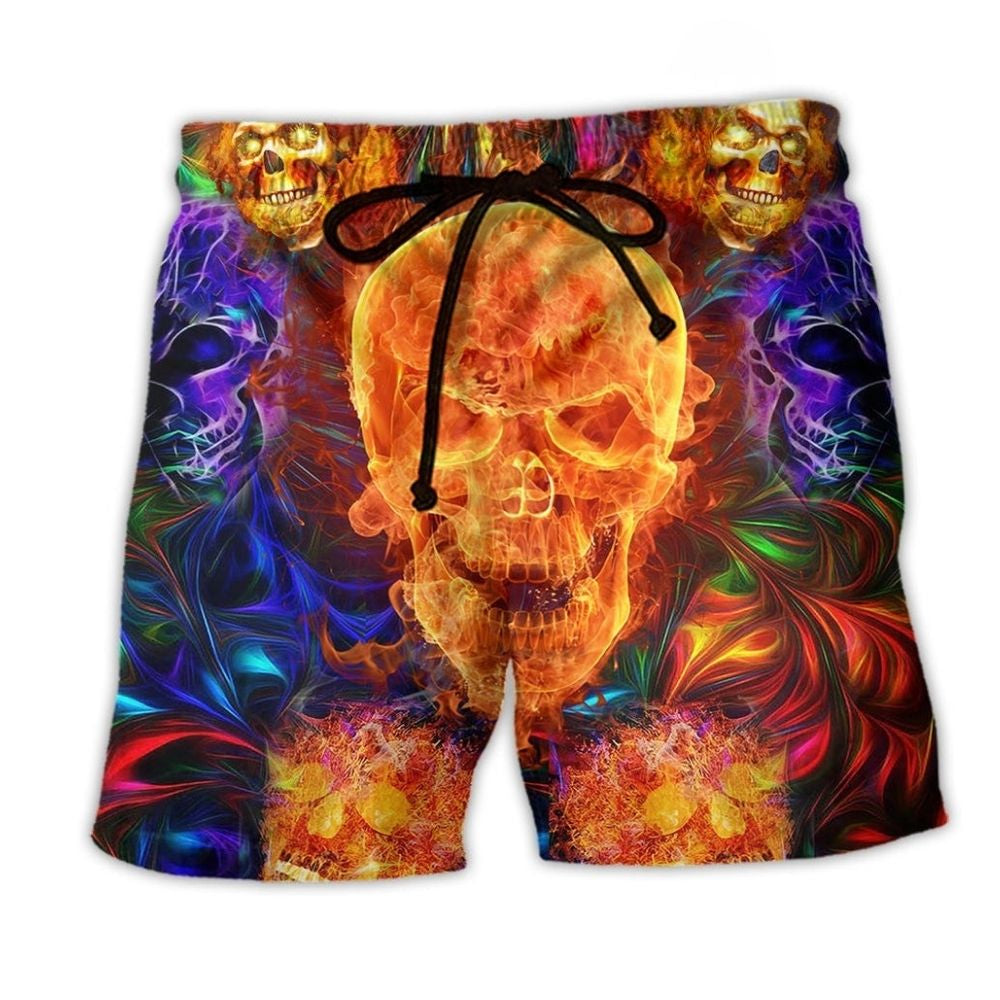 Fire Skull Love Style – Beach Short