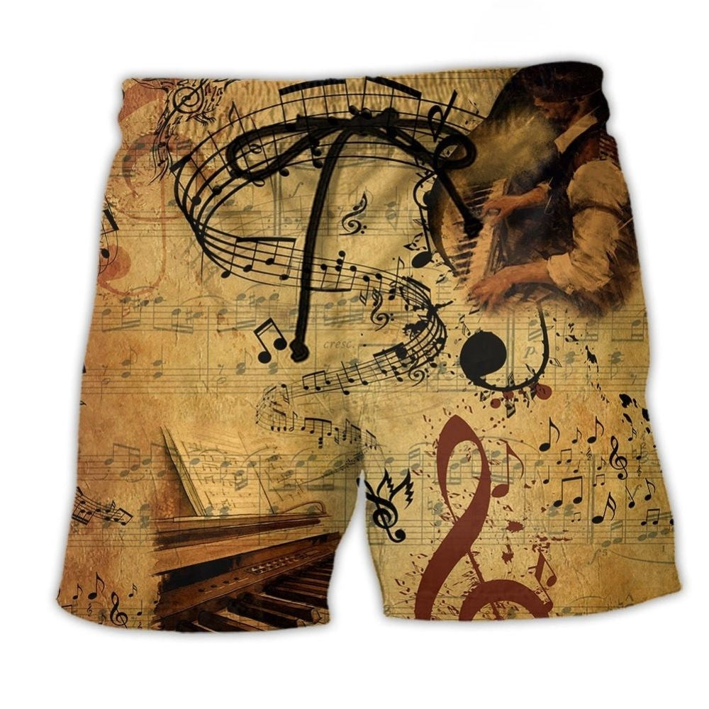 Piano Music Speaks Style – Beach Short
