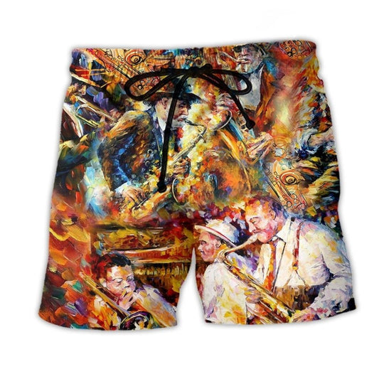 Saxophone Keep Calm Style – Beach Short
