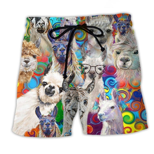 Funny Llama Attitude Quote Graphic - Beach Short