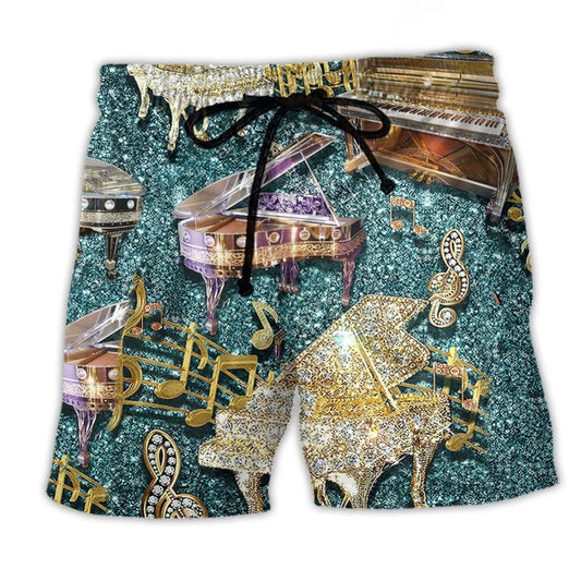 Music Love Diamond Glistening - Beach Short