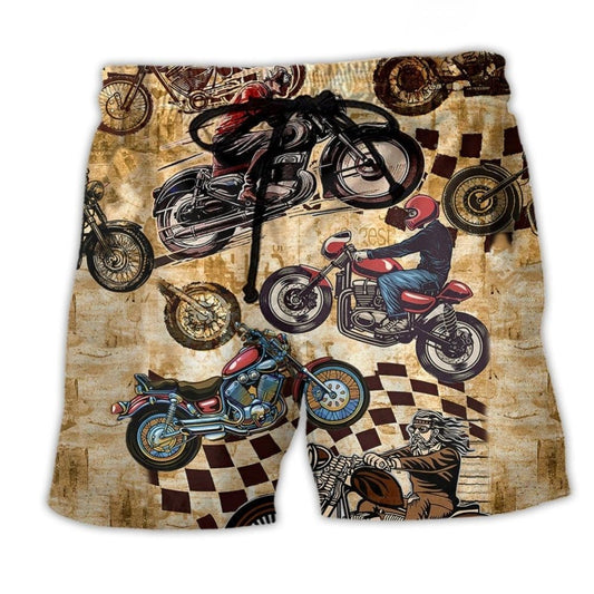 Motorcycle Therapy Humor Rider - Beach Short