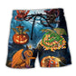 Halloween Dragon Pumpkin Night Sky - Beach Short