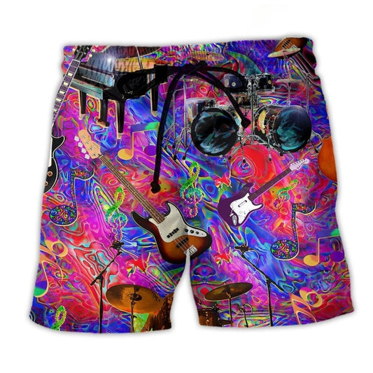 Music Is My Therapy Colorful Style - Beach Short