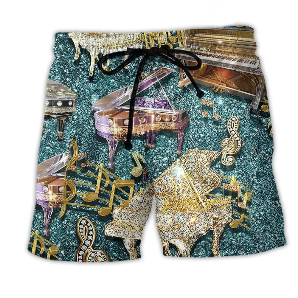 Piano Music Love Diamond Art - Beach Short