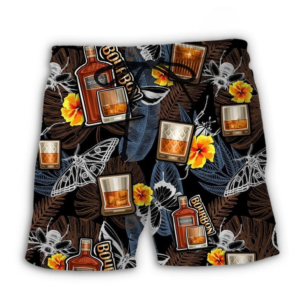 Bourbon Butterflies Tropical Art - Beach Short