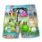 Easter Bunny Colorful Eggs - Beach Short