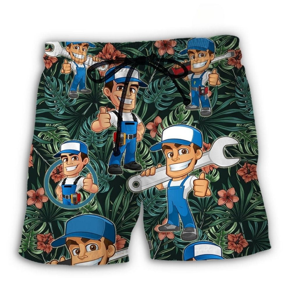 Electrician Tropical Pattern - Beach Short