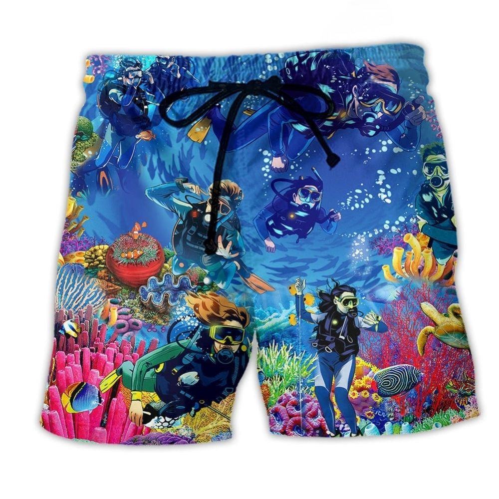 Diving Ocean Dark Humor - Beach Short