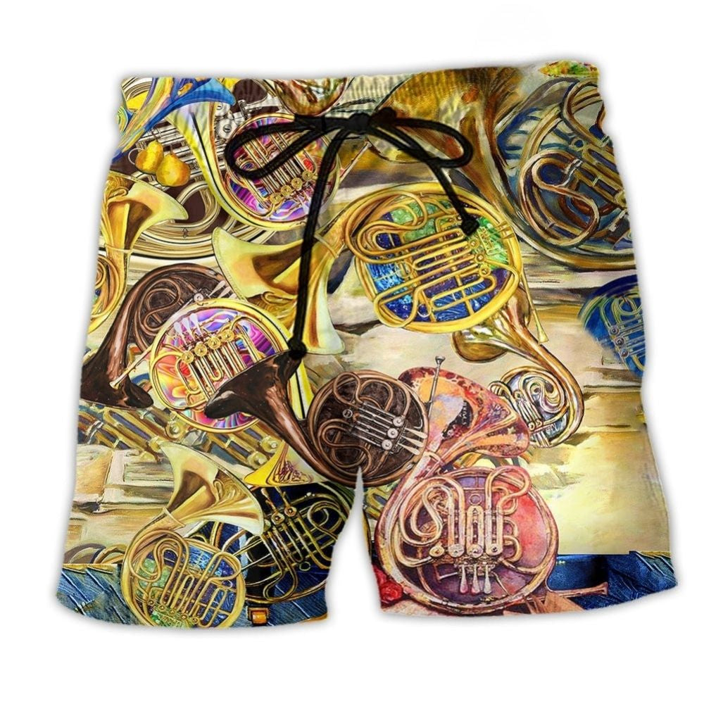 French Horn Music Is Life - Beach Short