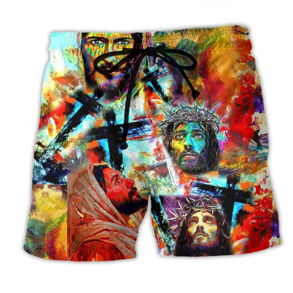Jesus Life Color Cross - Beach Short