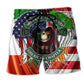 Irish Pride Skull St Patrick Art - Beach Short