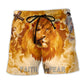 Jesus Lion Faith Over Fear - Beach Short