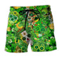 Irish Skull Green Gold Pride - Beach Short