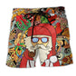 Hippie Santa Merry Christmas - Beach Short