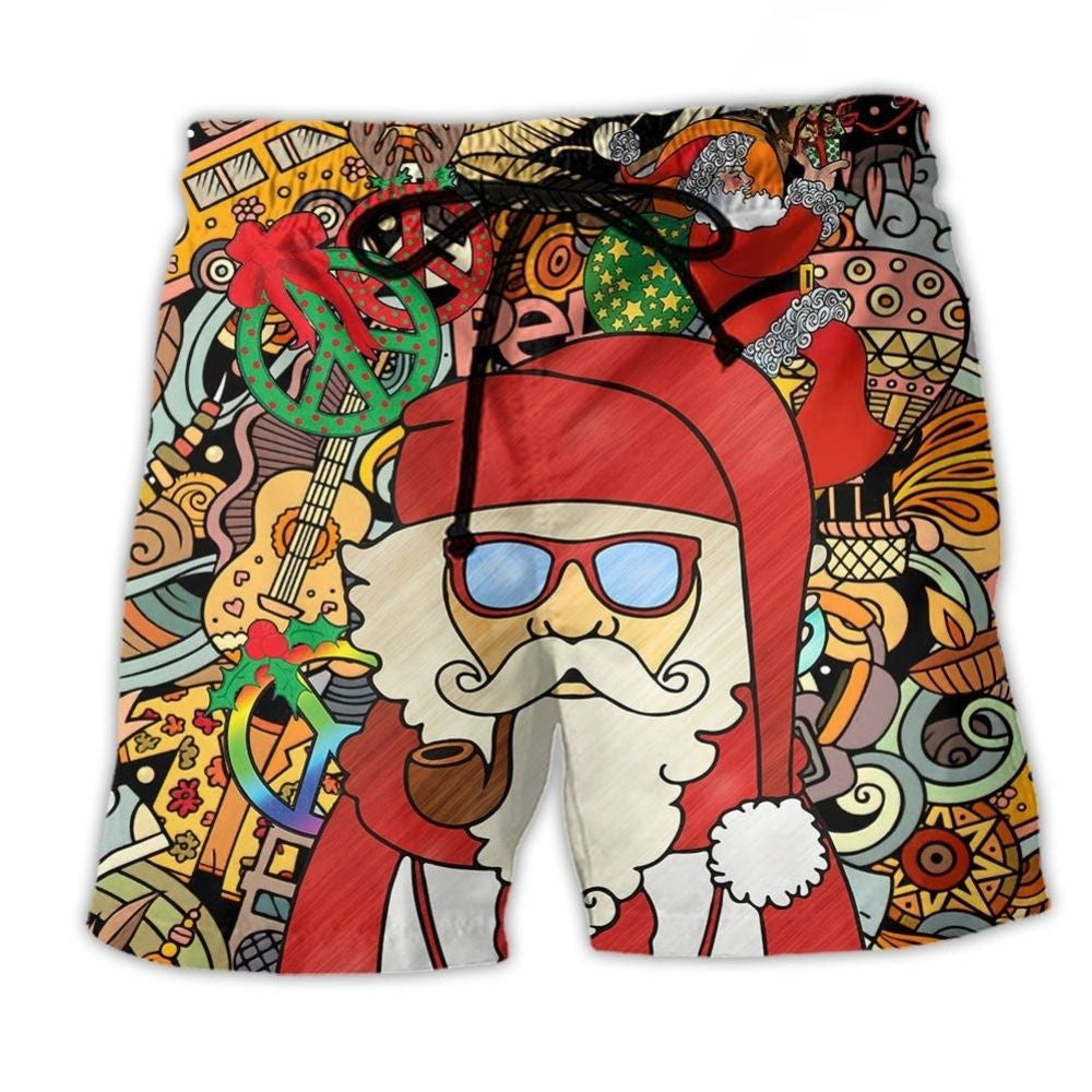 Hippie Santa Merry Christmas - Beach Short