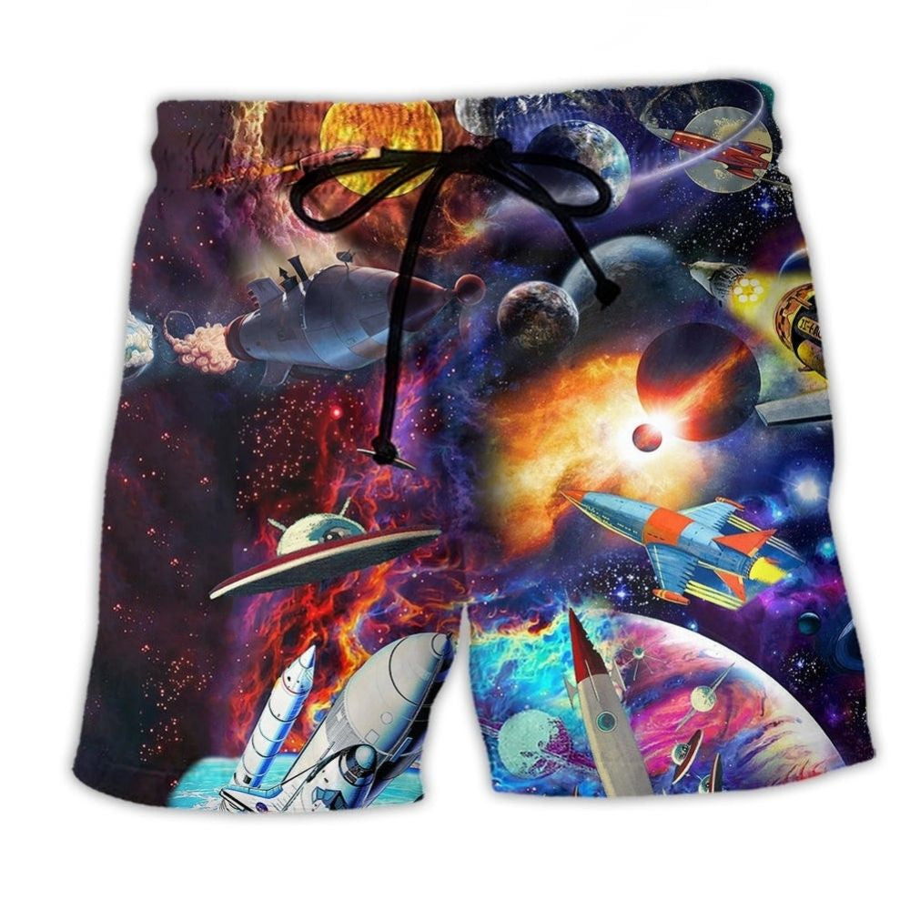 Galaxy War And Peace Art - Beach Short