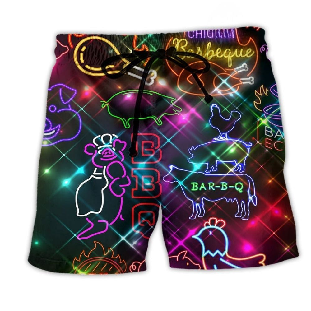 BBQ Real Men Humor Quote - Beach Short