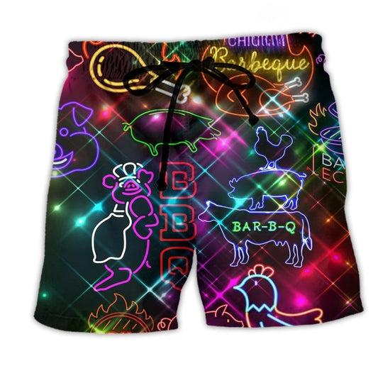 BBQ Real Men Humor Quote - Beach Short