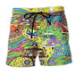 Hippie Dogs Cats Peace Life - Beach Short