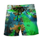 Steampunk Fish Ocean Love Art - Beach Short