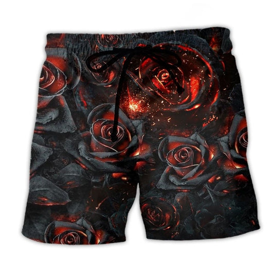 Flower Burning Rose Life - Beach Short