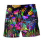 Rainbow Fish Neon Art - Beach Short