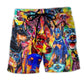 Colorful Doberman Dog Art - Beach Short