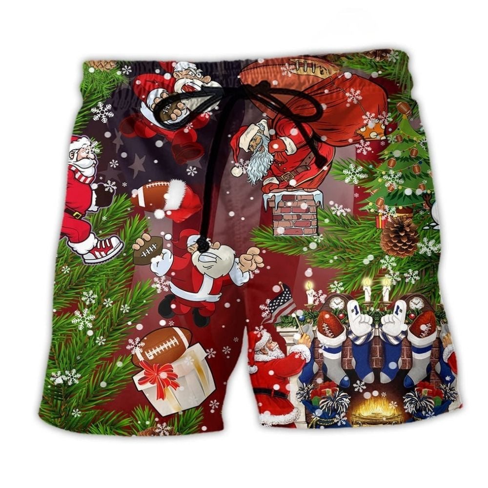 Football Santa Christmas Fun - Beach Short