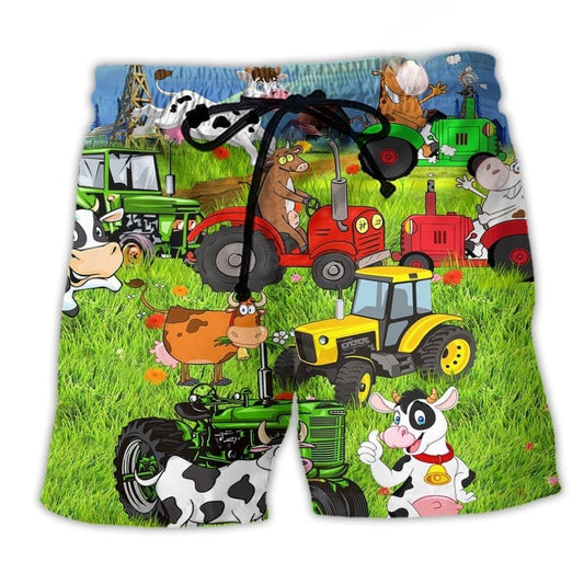 Happy Cow Everyday Life Art - Beach Short