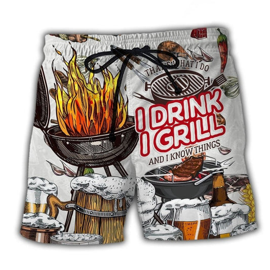 BBQ Grill Beer Fun - Beach Short