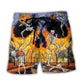 Halloween Skeleton Party Pumpkin - Beach Short