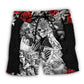 Skull Valentine Art - Beach Short