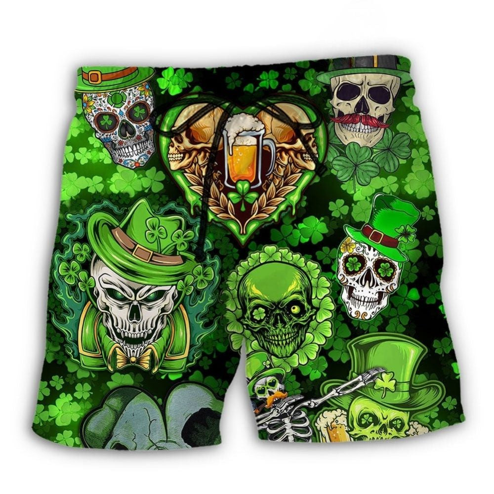 Skull St Patrick Art - Beach Short