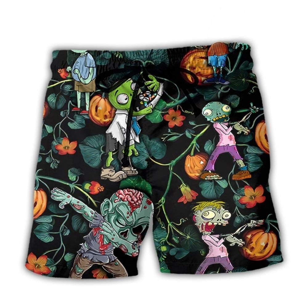 Halloween Zombie Tropical Pumpkin - Beach Short