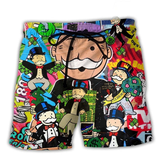 Banker Money Rain Humor - Beach Short