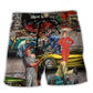 Retro Auto Mechanic Car - Beach Short