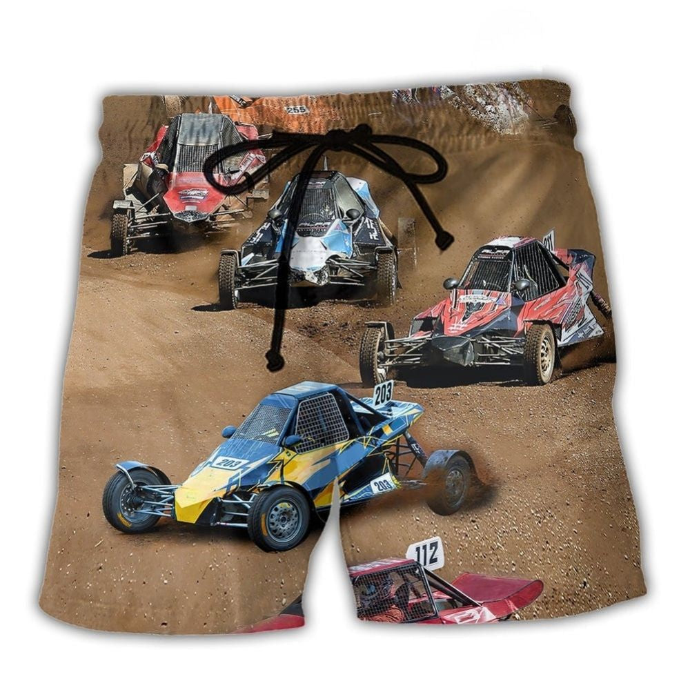 Autocross Racing Cars Art - Beach Short