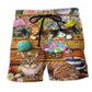 Cat Yarn Play Cute Art - Beach Short