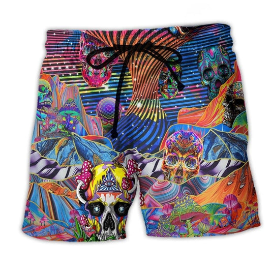 Hippie Mushroom Love Life Art – Beach Short