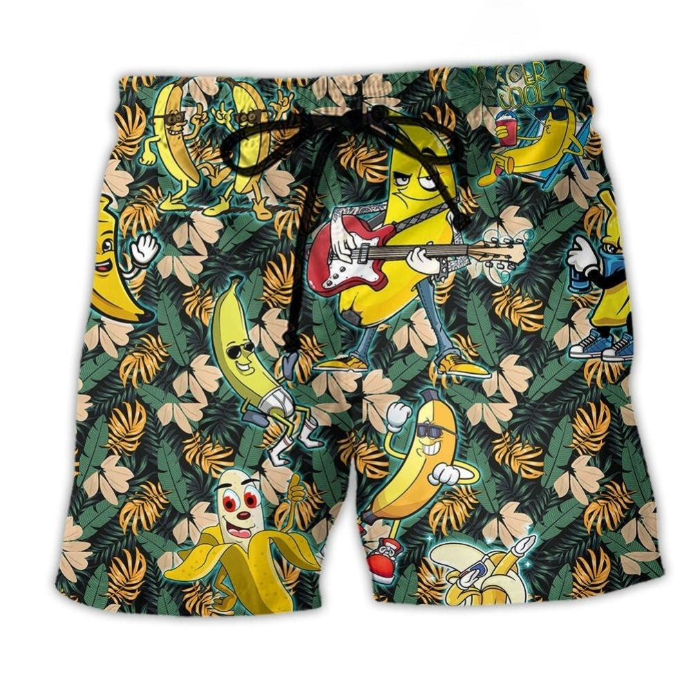 Happy Bananas Tropical Fruit Art – Beach Short