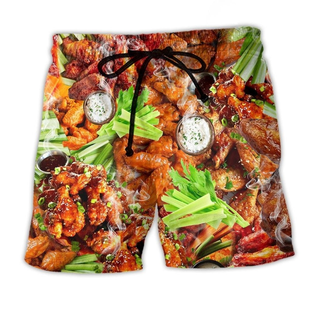 Chicken Wing Food Humor Art – Beach Short