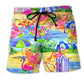 Flamingo Love Beach Summer Art – Beach Short