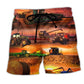 Tractor Harvest Season Farm Life Art – Beach Short
